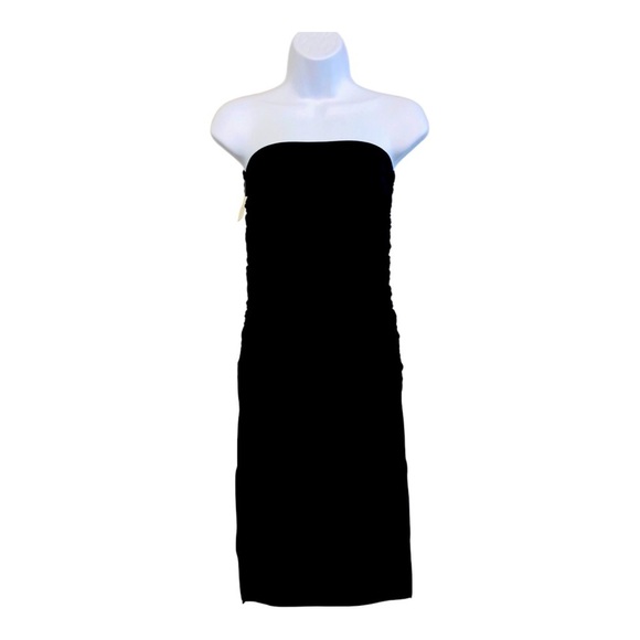 BECCA by Rebeca Virtue Black Strapless Side Rouge Bodycon  Coverup Dress Size S - Picture 1 of 13